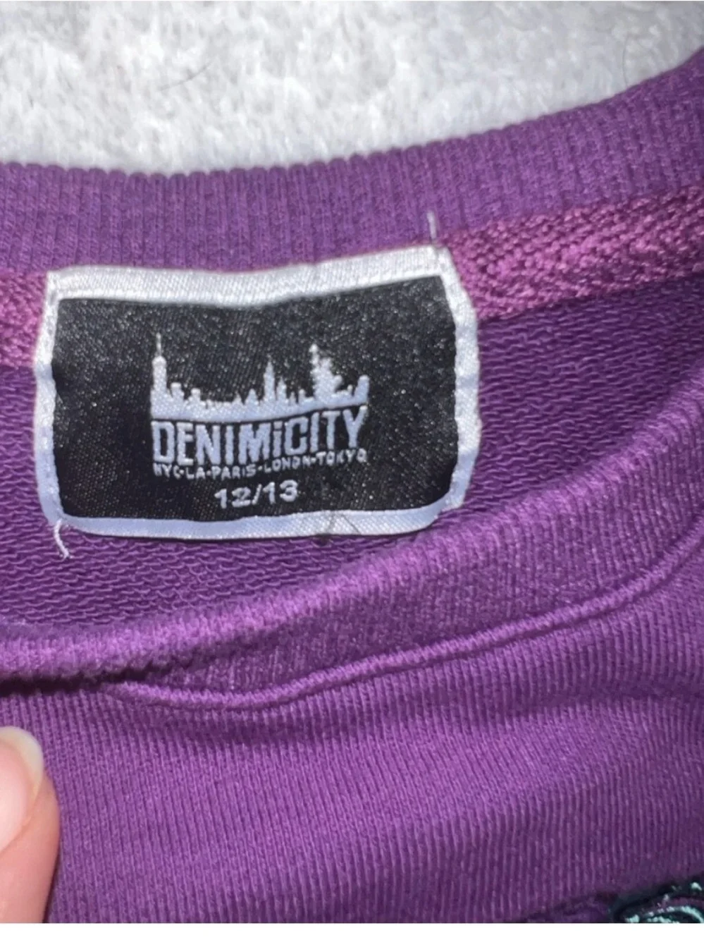 DENIMICITY MEDUSA PURPLE CHENILLE crew neck sweater 12-13 kids